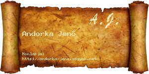 Andorka Jenő névjegykártya